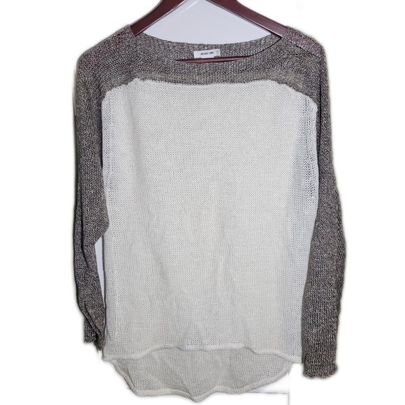Helmut Lang linen loose weave Knit crochet relaxed fit Sweater small - Picture 1 of 7